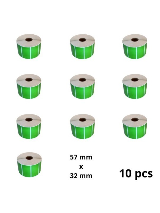 Zebra 800262-125 57mm x 32mm Thermal Paper Labels 25 mm Core Dore Manufacturer, 10 pcs