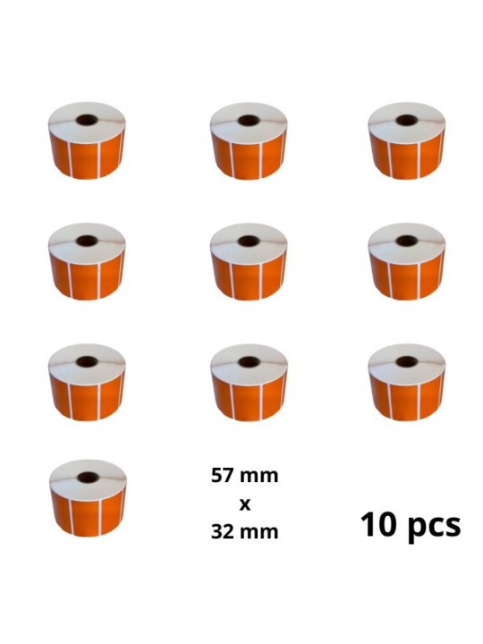 Zebra 800262-125 57mm x 32mm Thermal Paper Labels 25 mm Core Dore Manufacturer, 10 pcs