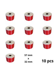 Zebra 800262-125 57mm x 32mm Thermal Paper Labels 25 mm Core Dore Manufacturer, 10 pcs