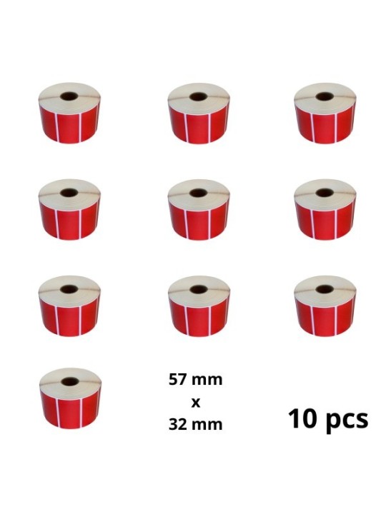 Zebra 800262-125 57mm x 32mm Thermal Paper Labels 25 mm Core Dore Manufacturer, 10 pcs