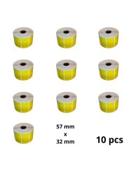 Zebra 800262-125 57mm x 32mm Thermal Paper Labels 25 mm Core Dore Manufacturer, 10 pcs
