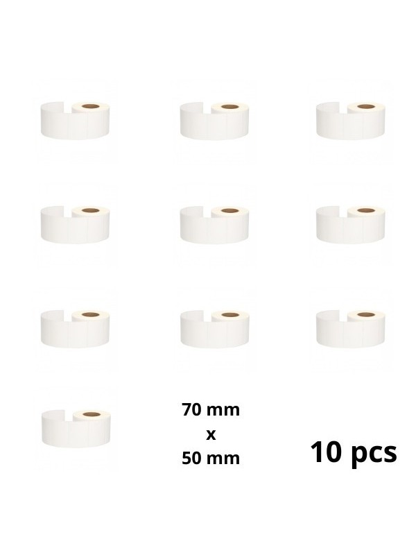 Zebra 70mm x 50mm Thermal Paper Labels 45 mm Core Dore Manufacturer, 10 pcs