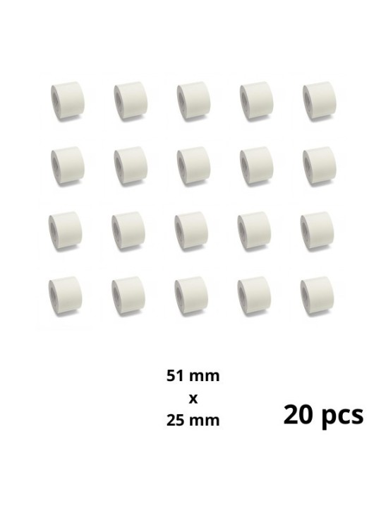 Zebra 880199-025D 51mm x 25mm lämpöpaperitarrat 25 mm ytimellä, valmistaja Dore, 20 kpl