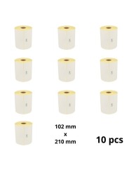 Zebra 800284-605 102mm x 210mm Thermal Paper Labels 25 mm Core Dore Manufacturer, 10 pcs