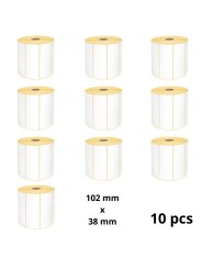 Zebra 800264-155 102mm x 38mm Thermal Paper Labels 25 mm Core Dore Manufacturer, 10 pcs