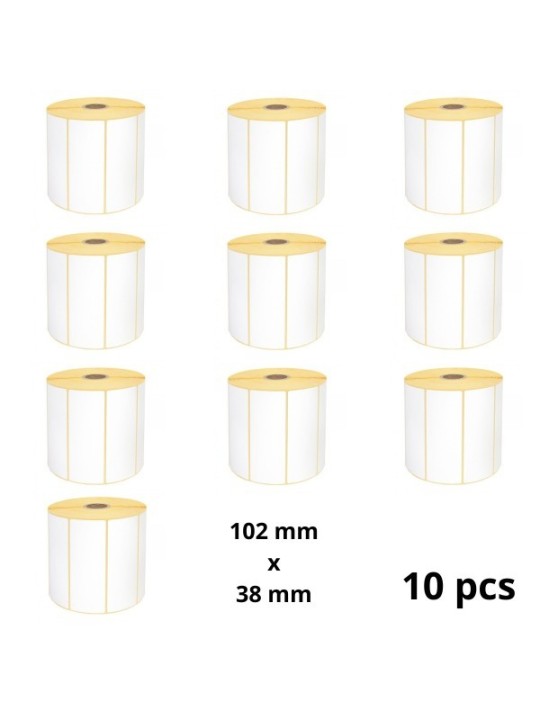 Zebra 800264-155 102mm x 38mm Thermal Paper Labels 25 mm Core Dore Manufacturer, 10 pcs