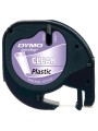 DYMO LetraTag Plastic Tape 12mm x 4m   black on transparent (S0721540)