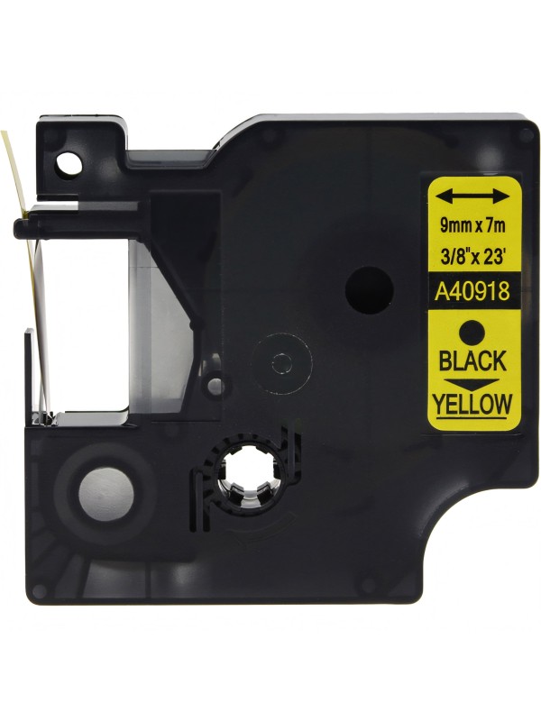 Dore аналог лента Dymo 9mm x 7m D1 40918 S0720730 Black on Yellow