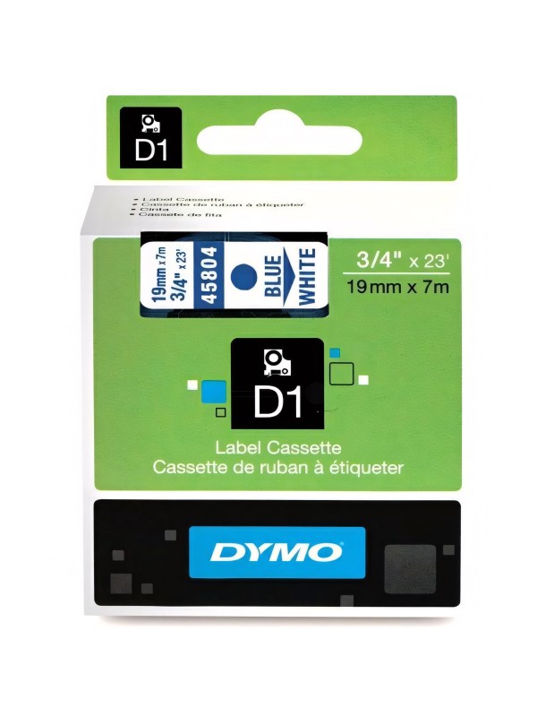 DYMO D1 Lente 19mm x 7m   zils uz baltas (45804   S0720840)