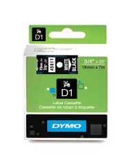 DYMO D1 Juostelė 19mm x7m   baltas ant juodos (45811   S0720910)