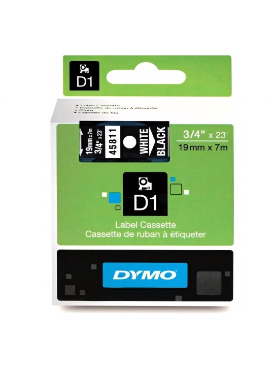 DYMO D1 Lente 19mm x 7m   balts uz melnas (45811   S0720910)