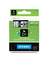 DYMO D1 Juostelė 19mm x7m   juodas ant skaidrios (45800   S0720820)