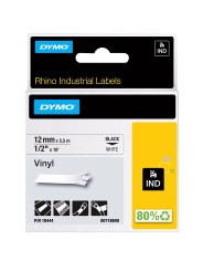 DYMO Rhino Vinilinė Juostelė 12mm x 5.5m   juodas ant baltos (18444)