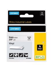 DYMO Rhino Vinilinė Juostelė 9mm x 5.5m   juodas ant baltos (18443)