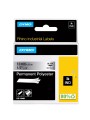 DYMO Rhino Permanent Polyester Tape 12 mm x 5.5m   metallized black on silver (18486)