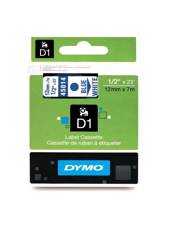 DYMO D1 Tape 12mm x 7m   blue on white (45014   S0720540)