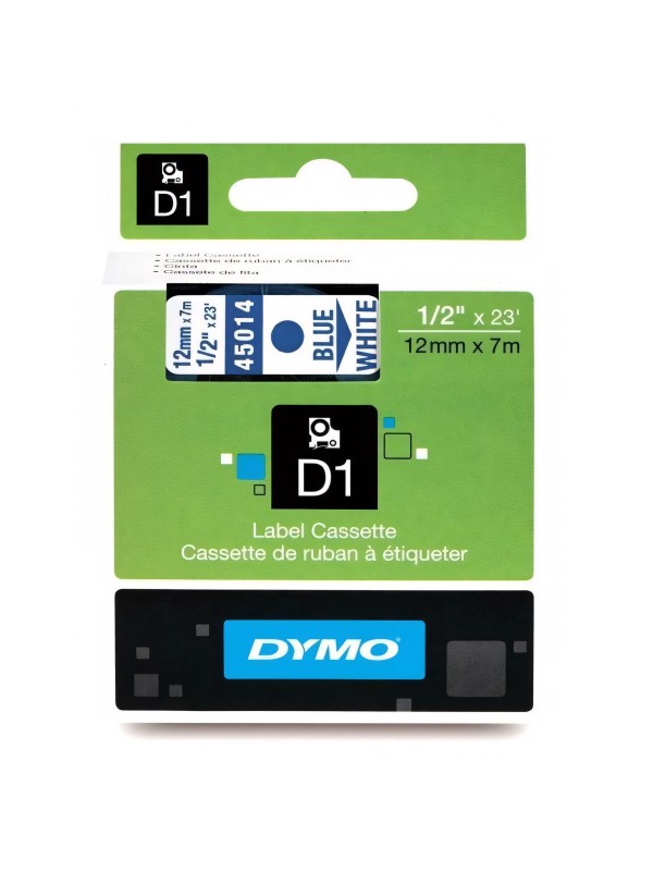 DYMO D1 lint 12 mm x 7 m   sinine valgel (45014   S0720540)