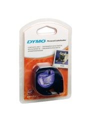 DYMO LetraTag Plastikāta Lente12mm x 4m   melns uz caurspīdīgas (S0721540)