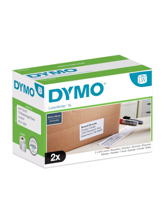 DYMO 4XL Etiķetes 59 x 102mm   2 ruļļi x 575 gab. (S0947420)