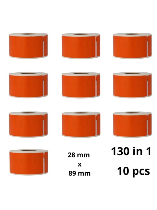 Dymo 99010 S0722370 Orange label roll Dore compatible set 10 pcs