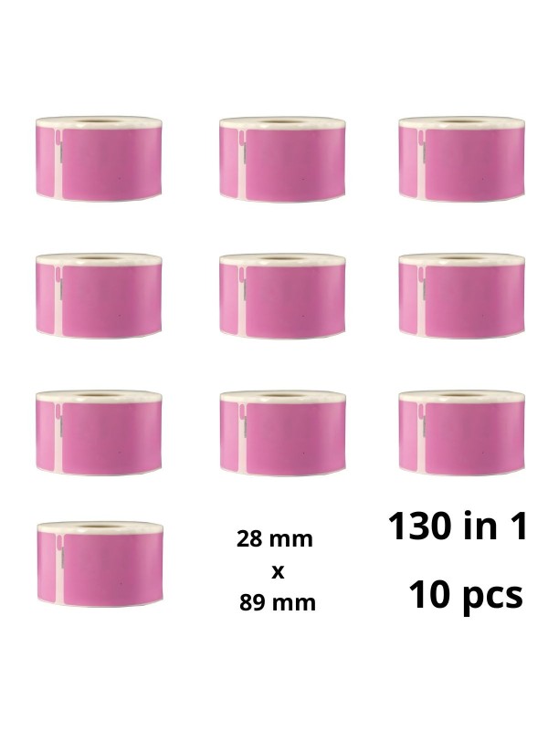 Dymo 99010 S0722370 Pink etiketės ritinys Dore analoginė komplektas 10 vienetų