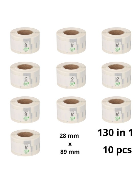 Dymo 99010 S0722370 Silver label roll Dore compatible set 10 pcs