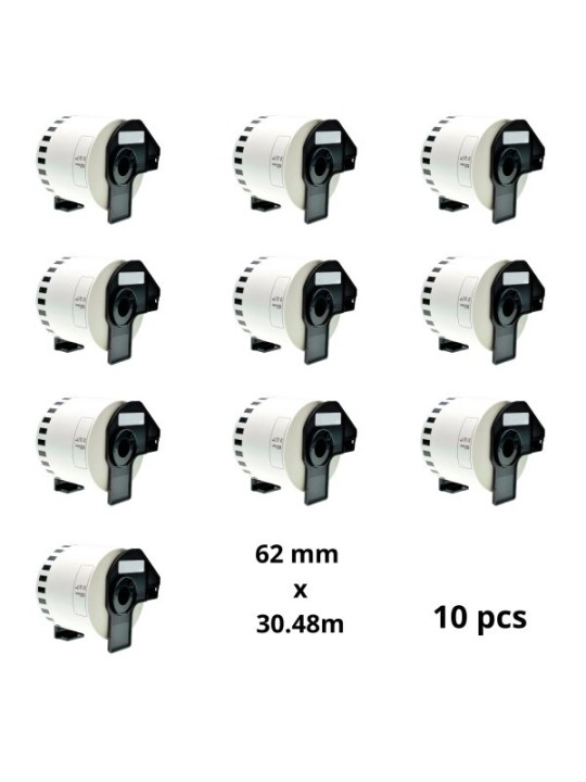 Brother DK-22205 DK22205 62mm x 30480mm termopaberist etiketid, tootja GROF, 10 tk