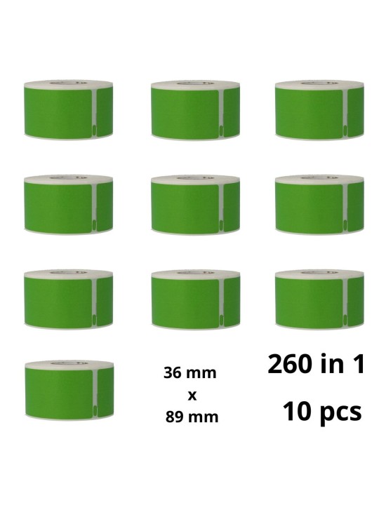 Dymo 99012 Green S0722400 label roll Dore compatible set 10  pcs