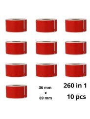Dymo 99012 Red S0722400 etiketi rull Dore analoog komplekt 10 tükki