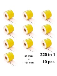 Dymo 99014 S0722430 Yellow label roll Dore compatible set 10 pcs