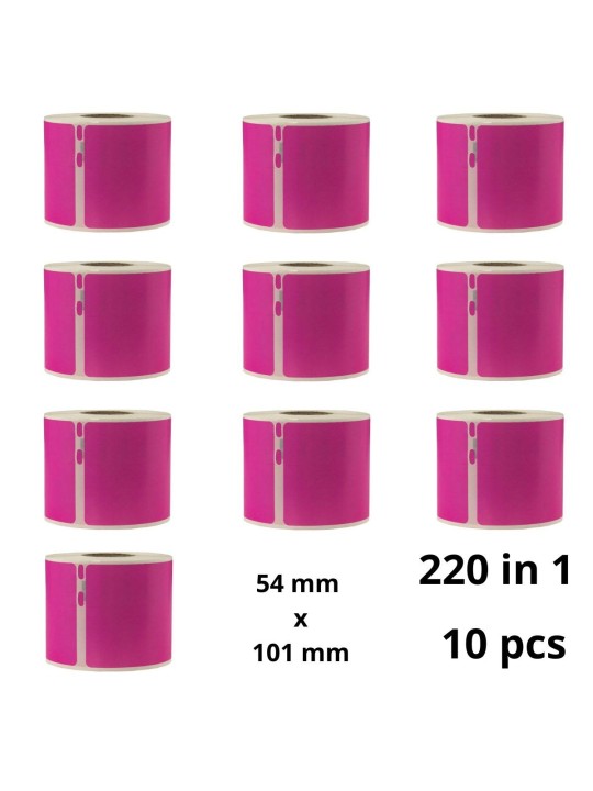 Dymo 99014 S0722430 Pink etiketi rull Dore analoog komplekt 10 tükki