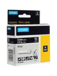 DYMO Rhino Vinilinė Juostelė 12mm x 5.5m   baltas ant juodas (1805435)