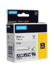 DYMO Rhino Vinyl Tape 24mm x 5.5m   black on white (1805430)