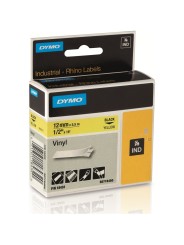 DYMO Rhino Permanent Vinyl Tape 12 mm x 5.5m    black on yellow (18432)