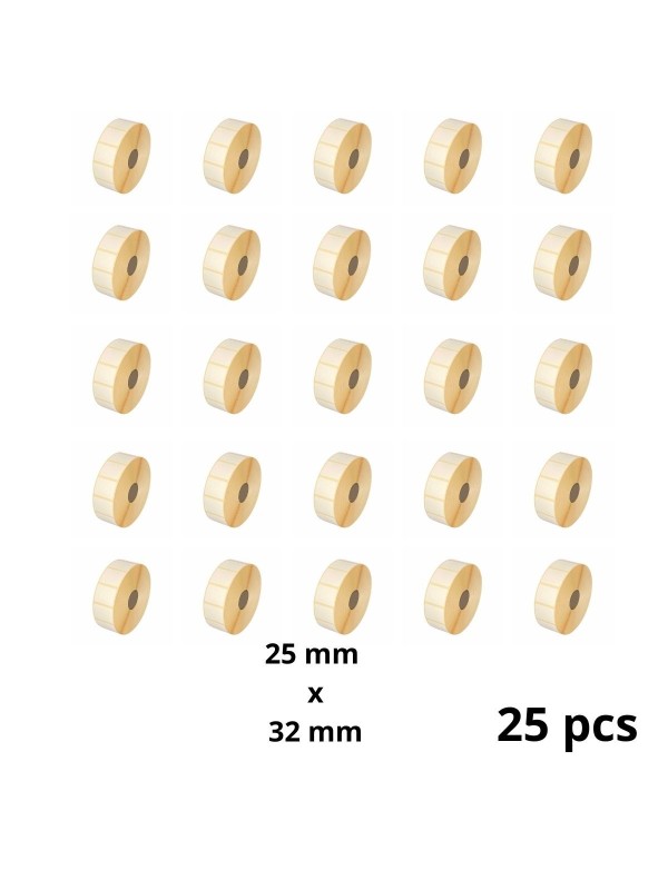 Zebra 800261-105 32mm x 25mm Thermal Paper Labels 25 mm Core Dore Manufacturer, 25 pcs