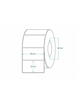 STARTSP 50mm x 25mm termosildi südamik 25mm etiketid rullis 1150 eemaldatav Dore analoog