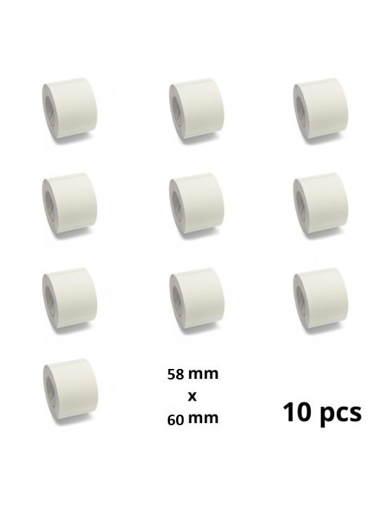 White Scale label 58mm x 60mm core 40mm labels in roll 700 Dore Manufacturer set 10 pcs