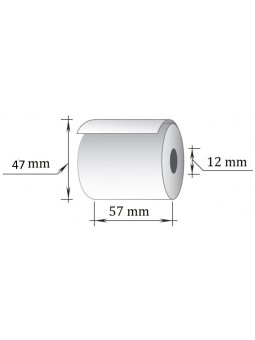 Rull kassaaparaadile 57mm x 47mm x 12mm 25 meetrit