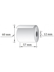 Rulla kassakoneelle 57mm x 60mm x 12mm 44 metriä, 5 kpl