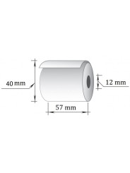 Cash register roll 57mm x 40mm x 12mm  20 meters, 10 pcs
