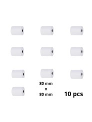 Rulla kassakoneelle 80mm x 80mm x 12mm 75 metriä, sarja 10 kpl