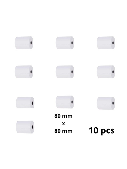 Rulla kassakoneelle 80mm x 80mm x 12mm 75 metriä, sarja 10 kpl