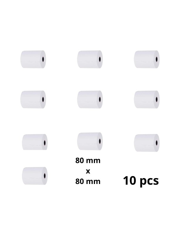 Rulla kassakoneelle 80mm x 80mm x 12mm 75 metriä, sarja 10 kpl