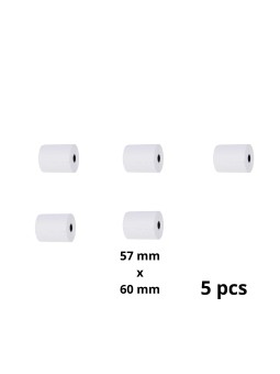 Rull kassaaparaadile 57mm x 60mm x 12mm 44 meetrit, 5 tk