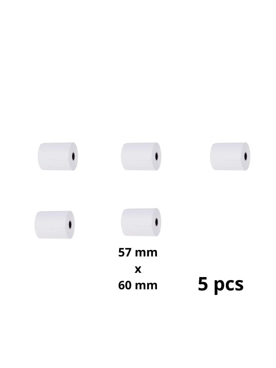 Rulla kassakoneelle 57mm x 60mm x 12mm 44 metriä, 5 kpl