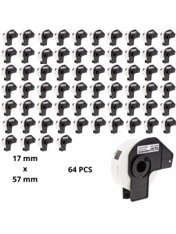 Brother DK-11204 DK11204 17mm x 54mm Thermal Paper Labels Dore manufacturer, 64 pcs