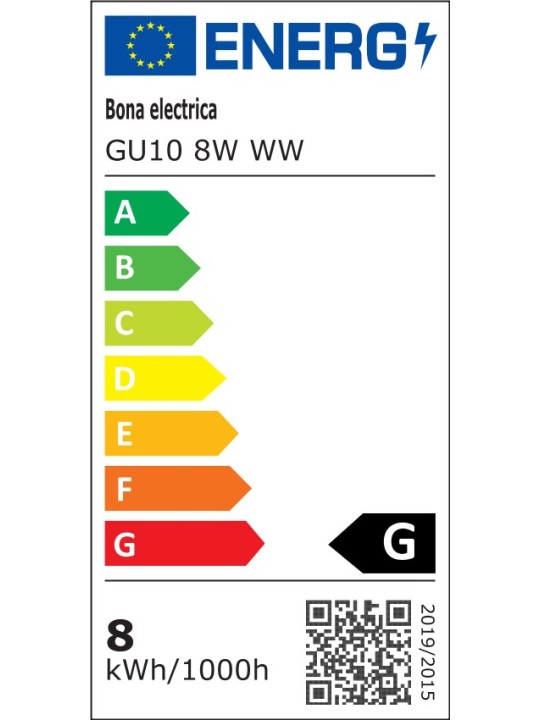 LED spuldze GU10 8W WW 3000K