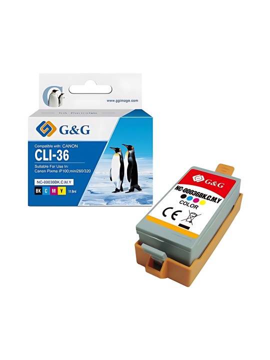 G&G ink cartridge Canon CLI-36C CLI-36 C Pixma IP100 Pixma mimi 260...