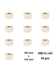 Zebra 800264-605 102mm x 152mm lämpöpaperitarrat 25 mm ytimellä, valmistaja Dore, 10 kpl