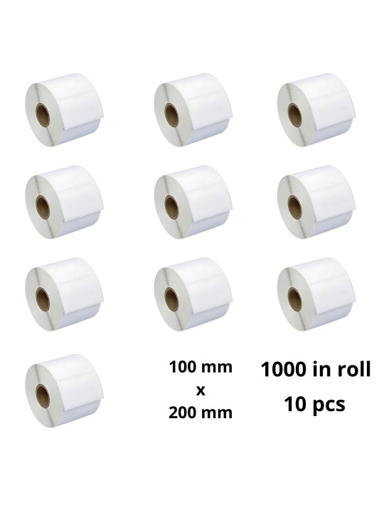 Thermal  Labels 100mm x 200mm, 76 mm, 1000 pcs roll, 10 pcs